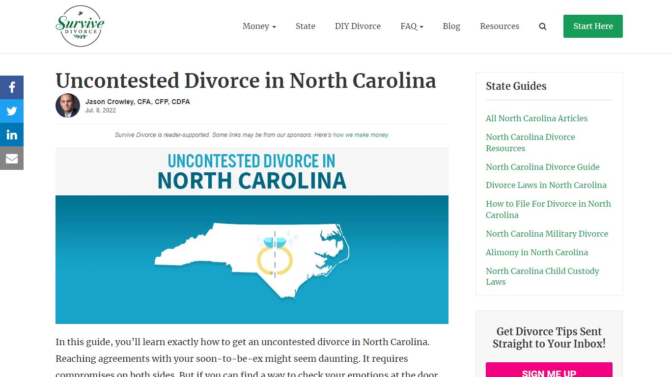 Uncontested Divorce in North Carolina: 2022 Guide - Survive Divorce